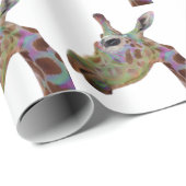 Spaß funky farbenfrohe Giraffe Geschenkpapier (Rolleneckpunkt)