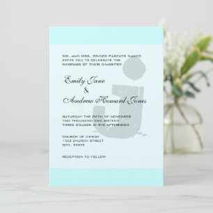 Spaß & Funky Monogramm auf elegantem silbernem Met Einladung
