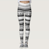 Spaß, Funky, Multi Gemustert Black & White Leggings (Vorderseite)