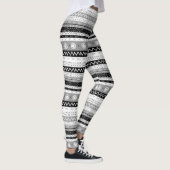 Spaß, Funky, Multi Gemustert Black & White Leggings (Rechts)