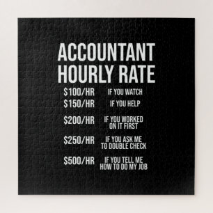 Spaß "Funny Accountant Stundensatz Accounting CPA Puzzle