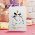 Spaß Funny Party Haustiere Tiere Niedlich Happy Ge Karte<br><div class="desc">Machen Sie mit unserer Geburtstagskarte "Critter Carnival" den Alltag zu etwas Besonderem! Stellen Sie sich das vor - ein Hund, eine Katze und ein Vogelpapagei, die sich alle für ein lachterreiches Fest vorbereitet haben. Diese Karte macht nicht nur Spaß, sie ist online vollständig anpassbar! Fügen Sie Ihre persönliche Touch hinzu...</div>