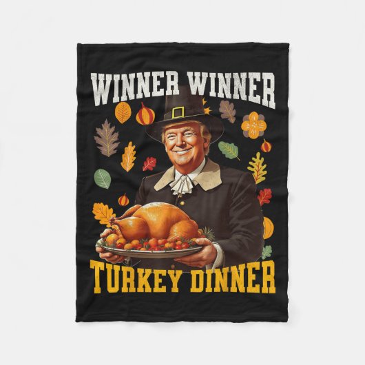 Spaß Funny Trump Gewinner Türkei Abendessen als Fleecedecke (Vorderseite)