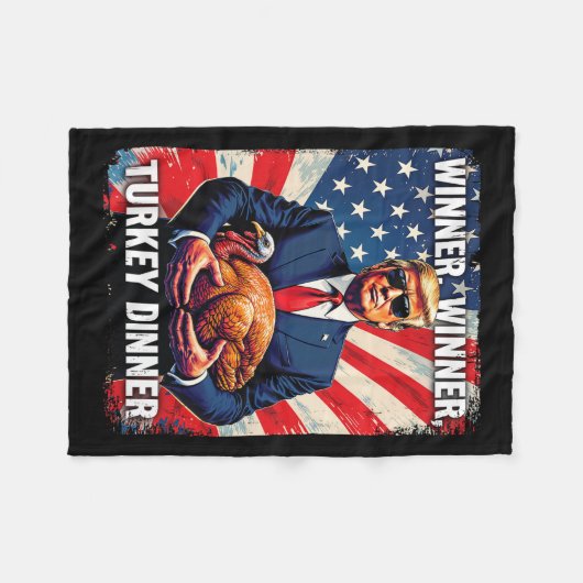 Spaß Funny Trump Gewinner Türkei Abendessen als Fleecedecke (Vorderseite (Horizontal))