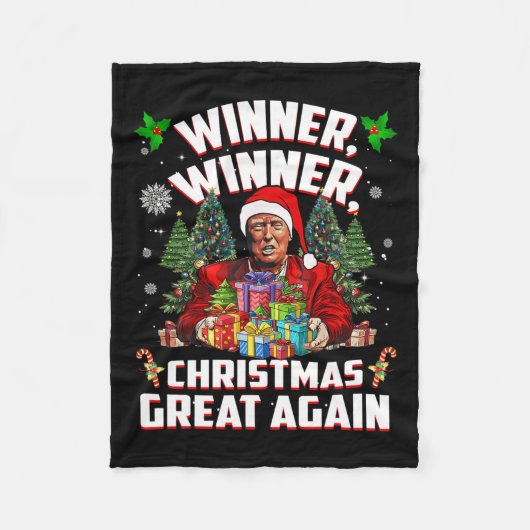 Spaß Funny Trump Gewinner Weihnachts-Gewinner Groß Fleecedecke (Vorderseite)