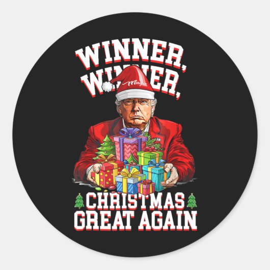 Spaß Funny Trump Gewinner Weihnachts-Gewinner Groß Runder Aufkleber (Vorderseite)