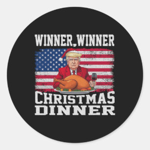 Spaß Funny Trump Gewinner Weihnachtsessen Gewinner Runder Aufkleber