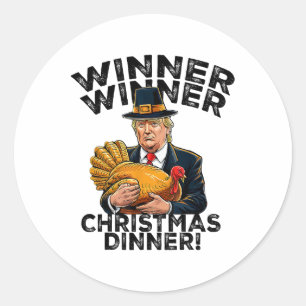 Spaß Funny Trump Gewinner Weihnachtsessen X Runder Aufkleber
