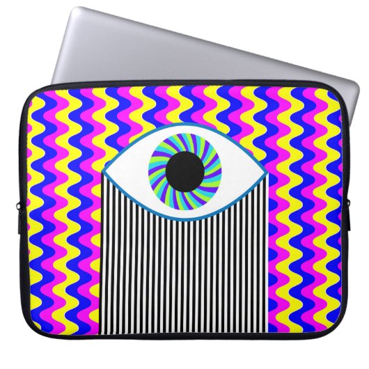 Spaß für alle Augen digitale Kunst mit mehrfarbige Laptopschutzhülle (Vorderseite)