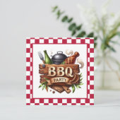 Spaß für alle GRILLEN Party Einladung (Stehend Vorderseite)