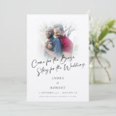 Spaß für Booze Foto Overlay Gay Wedding Save The Date (Stehend Vorderseite)