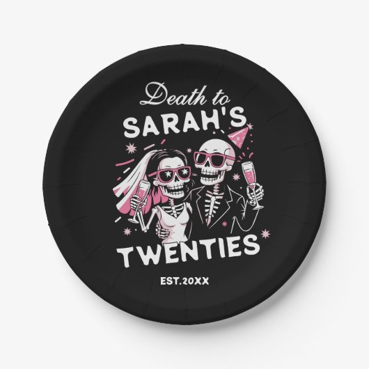 Spaß für den eigenen Tod zu Ihrer zwanzigjährigen Pappteller (Vorderseite)