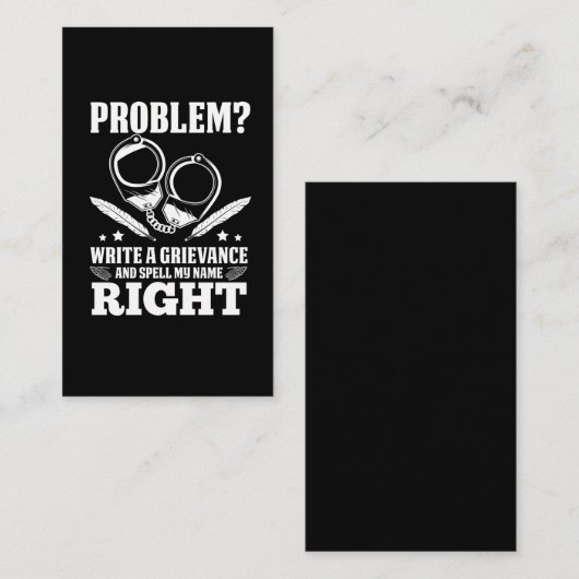 Spaß für den unruhigen Korrektor Grievance Visitenkarte (Vorne/Hinten)