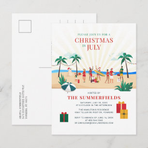 Spaß für die Familie Sommer-Strandparty Einladungspostkarte