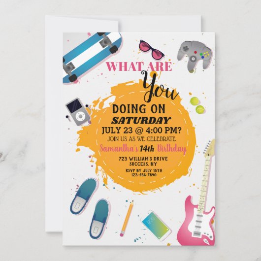 Spaß für die junge Einladung (Vorderseite)