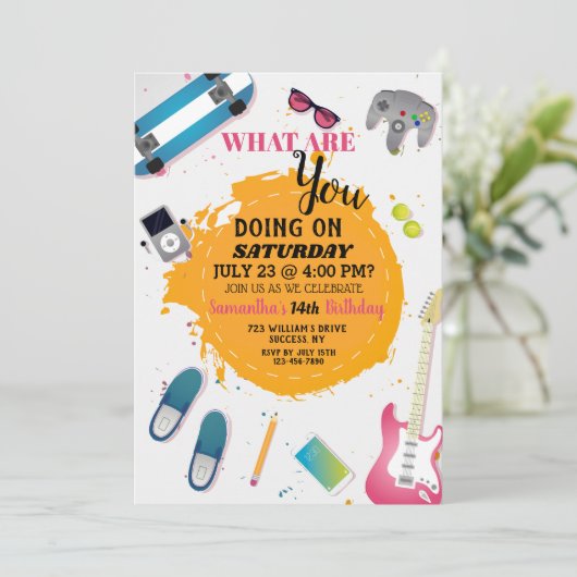 Spaß für die junge Einladung (Stehend Vorderseite)