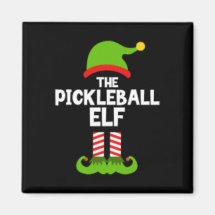 Spaß für die Weihnachtslieder Pickleball-Elf-Famil Magnet