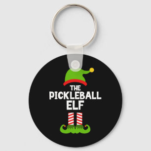 Spaß für die Weihnachtslieder Pickleball-Elf-Famil Schlüsselanhänger