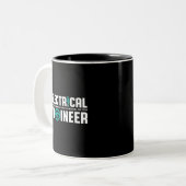Spaß für Elektrotechnik von Funny Geek Zweifarbige Tasse (Vorderseite Links)