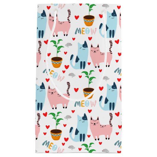 Spaß für Katzen und Mäuse mit Herz Kleine Geschenktüte (Vorderseite)