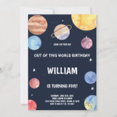 Spaß für Kinder im Weltraum Einladung (Vorderseite)