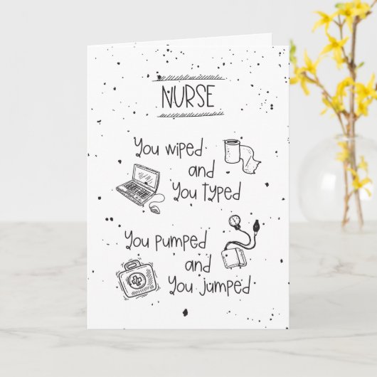 Spaß für Krankenversicherung - Funny Hand gezogen Karte (Gelbe Blume)