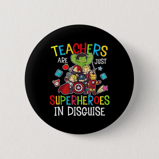 Spaß für Lehrer sind Superhelden-Geschenke Button (Vorderseite)