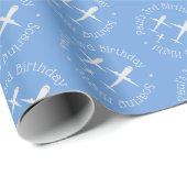 Spaß für Personalisierte Kinderflieger auf Blue Geschenkpapier (Rolleneckpunkt)