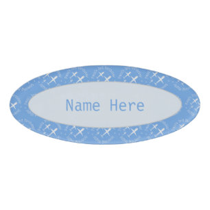 Spaß für Personalisierte Kinderflieger auf Blue Namenschild