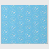 Spaß für Personalisierte Kinderflieger Sky Blue Geschenkpapier (Flach)
