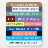 Spaß für personalisierte, sonnige Rentenvorschrift Mousepad (Vorne)