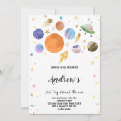 Spaß Galaxy Party Thema für Kinder Einladung (Vorderseite)