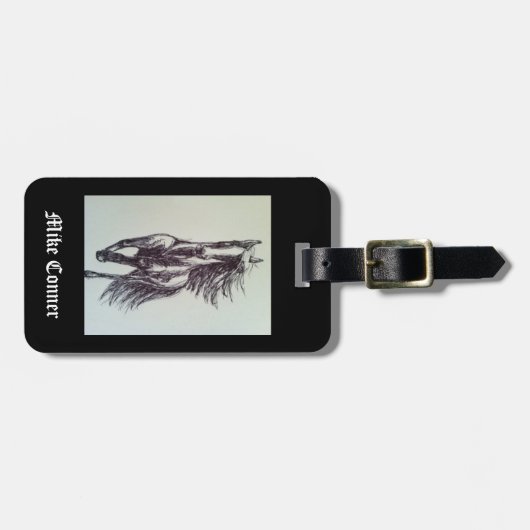 Spaß Galluping Pferd, das auf Gepäckumbau zeichnet Gepäckanhänger (Vorderseite horizontal)