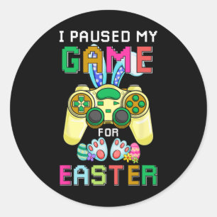 Spaß Gaming Bunny Gamer Easter Day Boys Kinder ich Runder Aufkleber