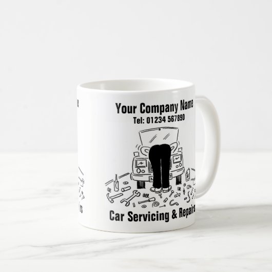 Spaß Garage Auto Service & Reparaturen Kaffeetasse (VorderseiteRechts)