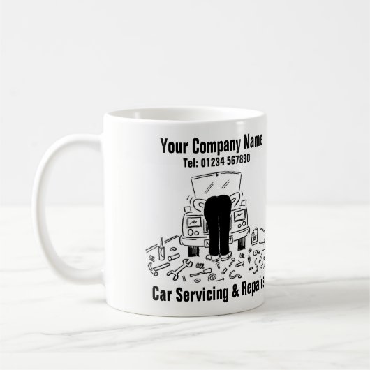 Spaß Garage Auto Service & Reparaturen Kaffeetasse (Links)