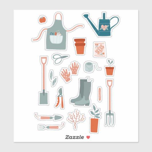 Spaß Gartenarbeit Aufkleber (Blatt)
