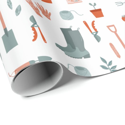 Spaß Gartenarbeit Geschenkpapier (Rolleneckpunkt)