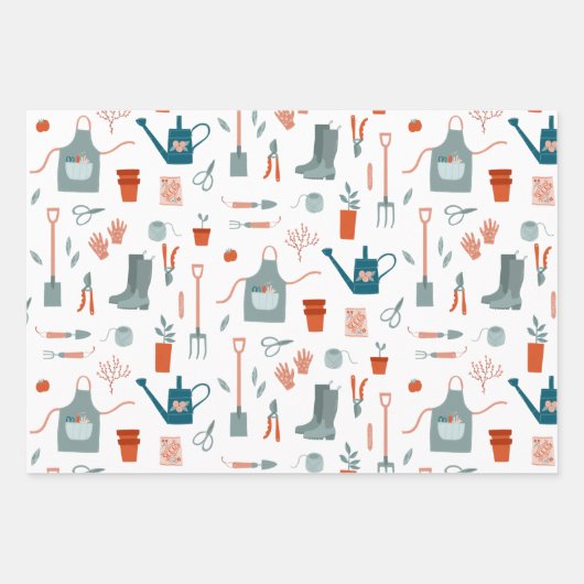 Spaß Gartenarbeit Geschenkpapier Set (Vorderseite)