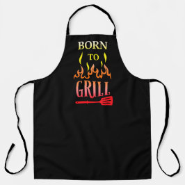 Spaß Geboren zu Grill Black Grill GRILLEN Flame Schürze