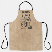 Spaß Geboren zu Grill Tan Black Grill GRILLEN Flam Schürze (Vorderseite)