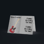 Spaß, Geburtstag Gruß für Bruder, rote Gitarre. Karte<br><div class="desc">Eine rote Gitarre auf Grau bereit,  jedem Rocker einen glücklichen Geburtstag zu wünschen. Meine freundlichen Grüße.</div>