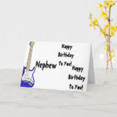 Spaß, Geburtstag Gruß für Neffen, blaue Gitarre. Karte (Gelbe Blume)