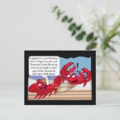 Spaß Geburtstagskarte mit zwei Krebsen Postkarte (Stehend Vorderseite)