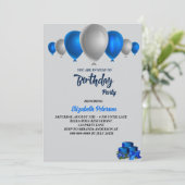 Spaß Geburtstagsparty bunte Ballons Einladung (Stehend Vorderseite)