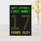 Spaß, Geeky, Nerdy "17 JAHRE ALT!" Geburtskarte Karte (Gelbe Blume)