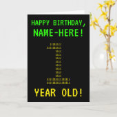 Spaß, Geeky, Nerdy "1 JAHR ALT!" Geburtskarte Karte (Gelbe Blume)