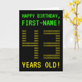 Spaß, Geeky, Nerdy "43 JAHRE ALT!" Geburtskarte Karte (Gelbe Blume)