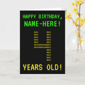 Spaß, Geeky, Nerdy "4 JAHRE ALT!" Geburtskarte Karte (Gelbe Blume)