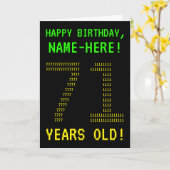 Spaß, Geeky, Nerdy "71 JAHRE ALT!" Karte (Gelbe Blume)